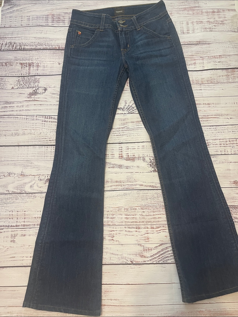 Hudson Signature Midrise Bootcut Dark Blue Jeans